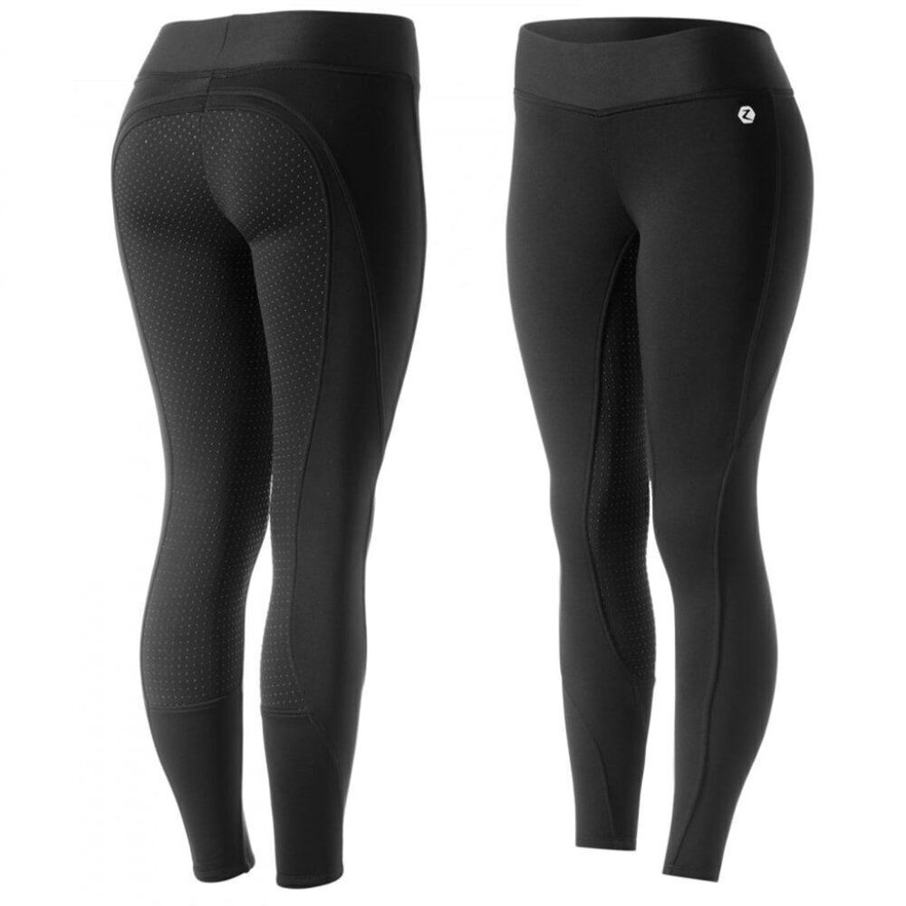 Horze Active Black Winter Silicone Full Seat Pull On Tights